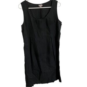 J.Jill 100% linen black tank minimalist a line dress size small
